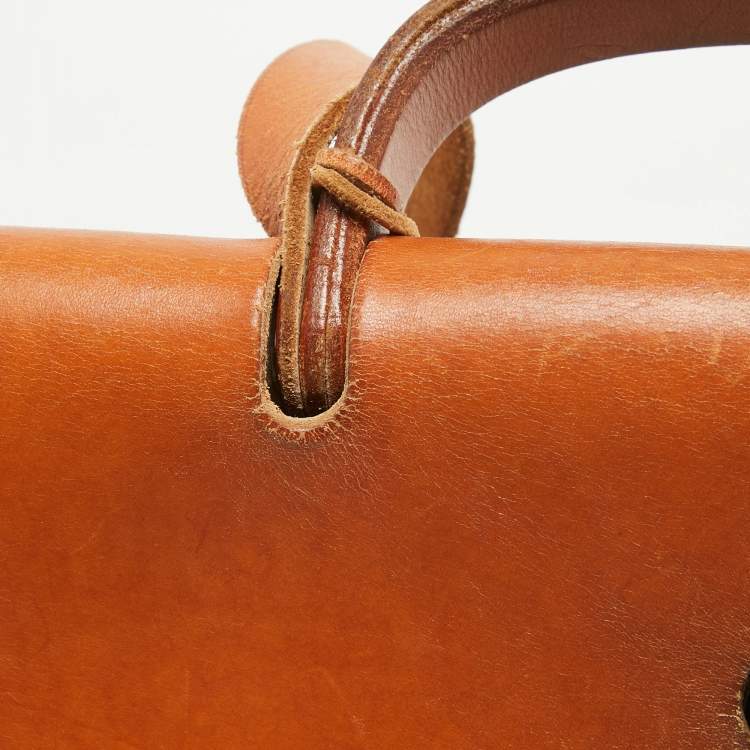 Pre Owned Hermes Tan/Beige Canvas and Leather 2 in 1 Herbag 39 Bag