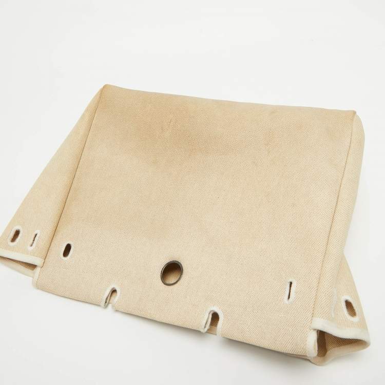 Pre Owned Hermes Tan/Beige Canvas and Leather 2 in 1 Herbag 39 Bag
