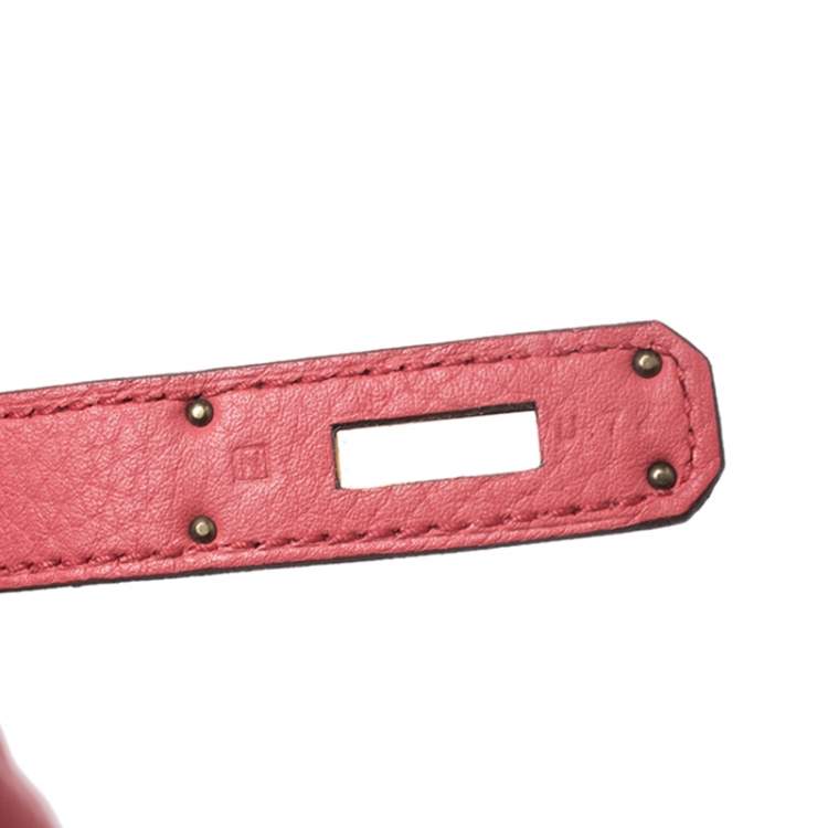 Pre Owned Hermes Bougainvillier Clemence Leather Gold Hardware Birkin 35 Bag