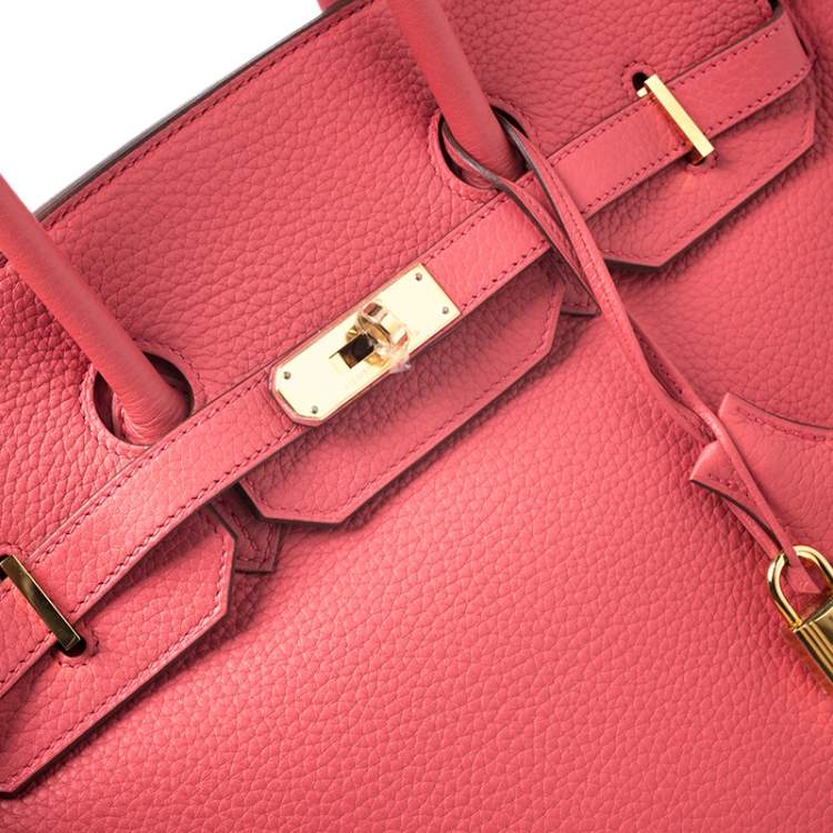 Pre Owned Hermes Bougainvillier Clemence Leather Gold Hardware Birkin 35 Bag