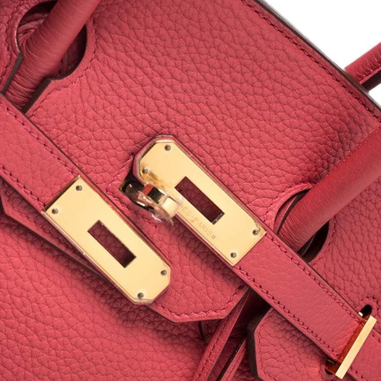 Pre Owned Hermes Bougainvillier Clemence Leather Gold Hardware Birkin 35 Bag
