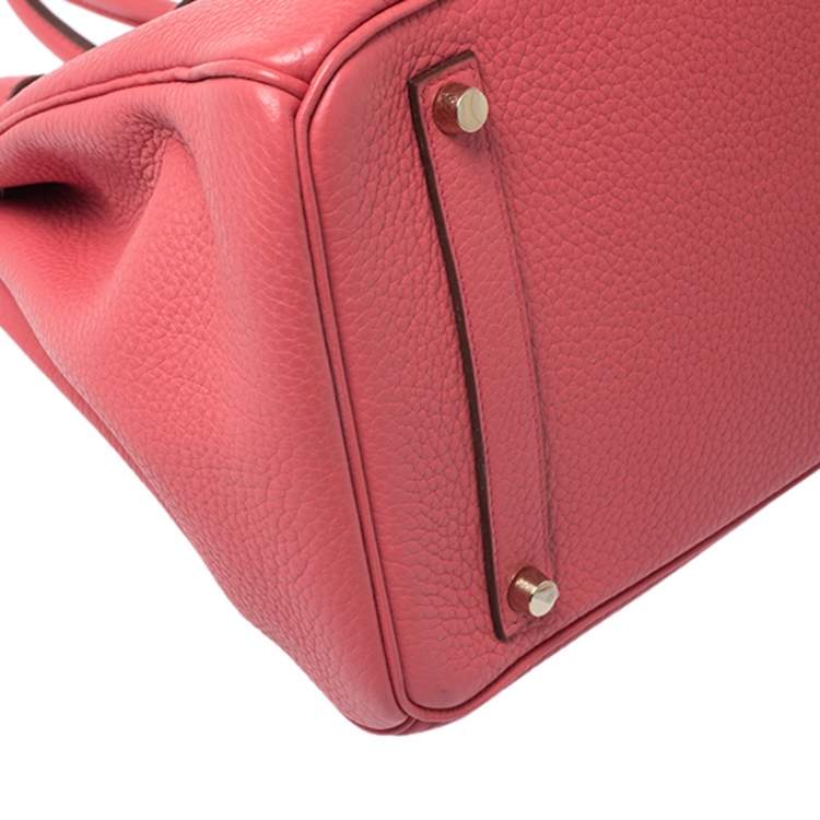 Pre Owned Hermes Bougainvillier Clemence Leather Gold Hardware Birkin 35 Bag