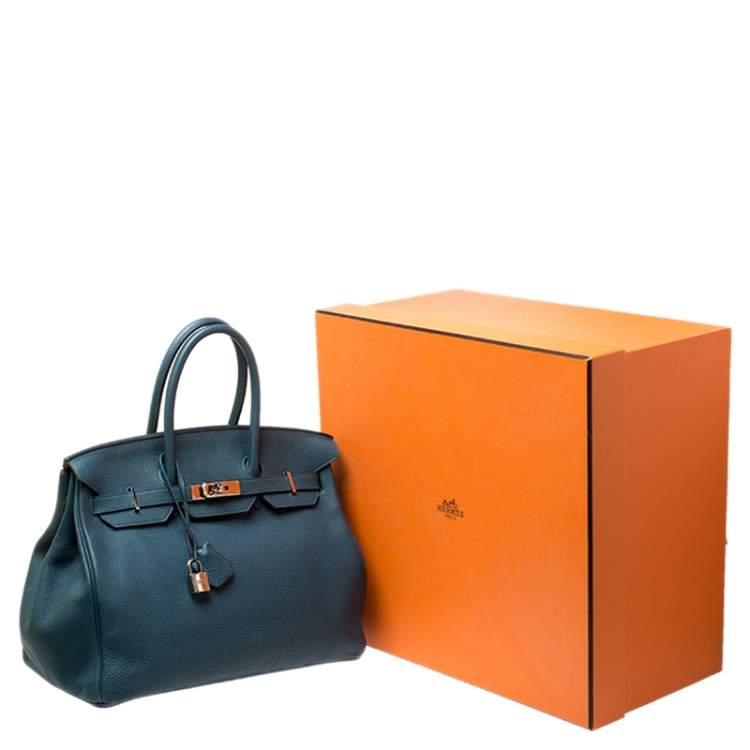 Pre Owned Hermes Colvert Togo Leather Palladium Hardware Birkin 35 Bag