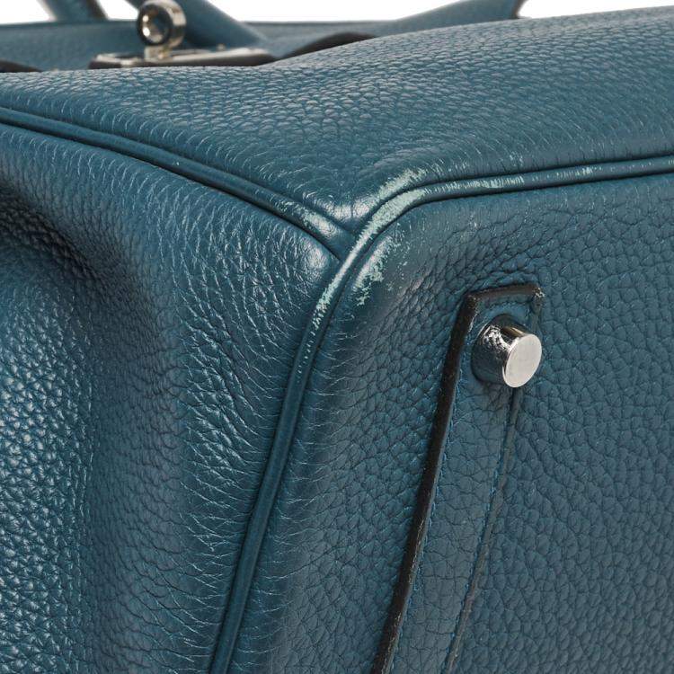 Pre Owned Hermes Colvert Togo Leather Palladium Hardware Birkin 35 Bag