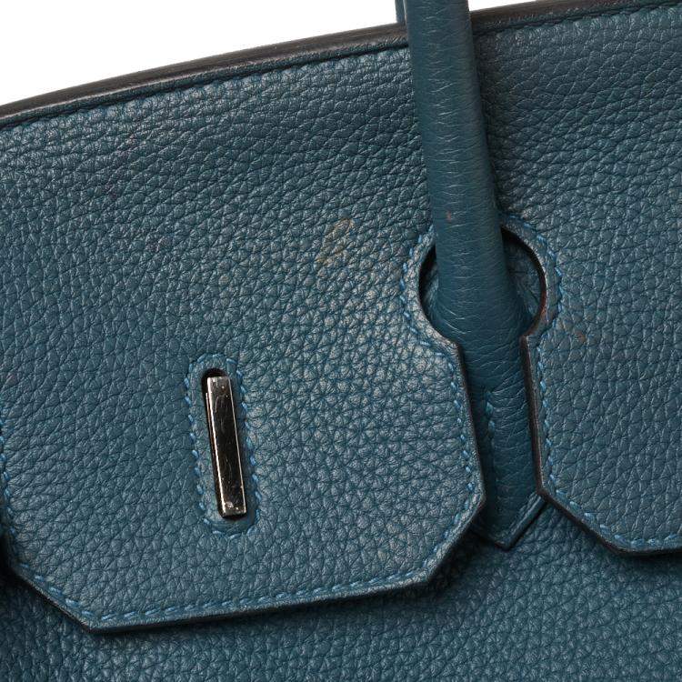 Pre Owned Hermes Colvert Togo Leather Palladium Hardware Birkin 35 Bag