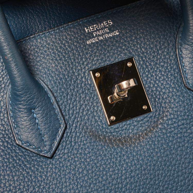 Pre Owned Hermes Colvert Togo Leather Palladium Hardware Birkin 35 Bag