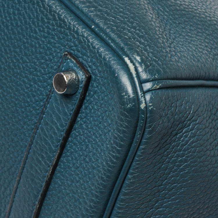 Pre Owned Hermes Colvert Togo Leather Palladium Hardware Birkin 35 Bag