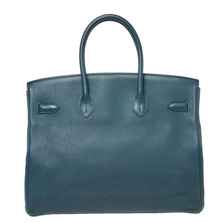 Pre Owned Hermes Colvert Togo Leather Palladium Hardware Birkin 35 Bag