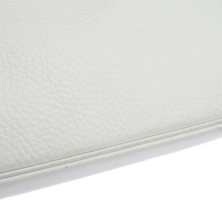 Pre Owned Hermes White Taurillon Clemence Leather Palladium Hardware Shoulder Birkin 42 Bag