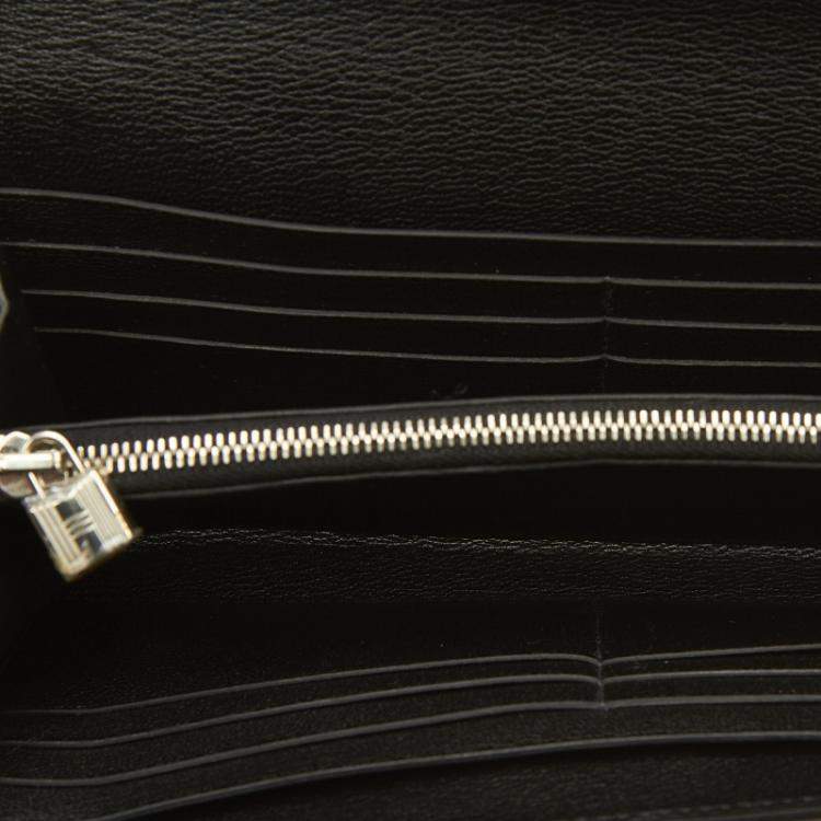 Pre Owned Hermes Black Alligator Leather Kelly Wallet