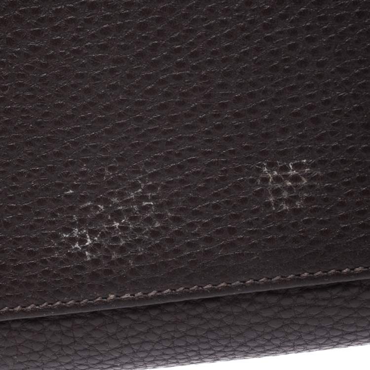 Pre Owned Hermes Cacao Togo Leather Palladium Hardware Kelly Sellier 35 Bag