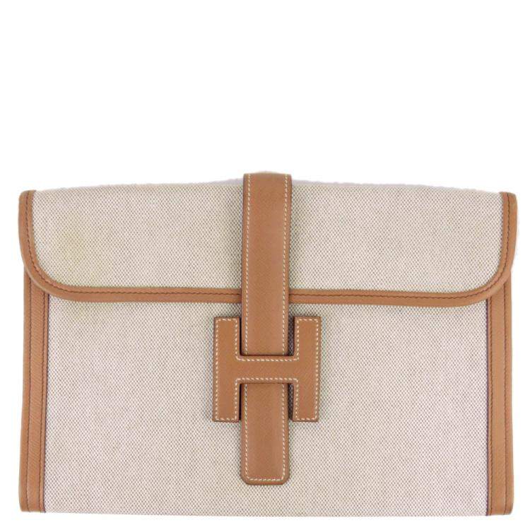 hermes canvas clutch