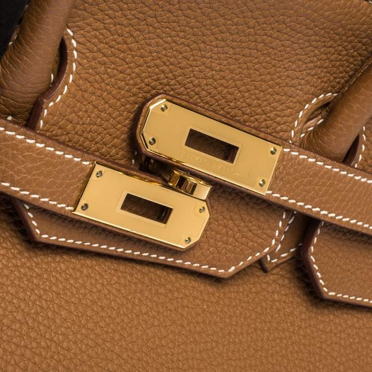 Pre Owned Hermes Gold Togo Leather Gold Hardware Birkin 35 Bag