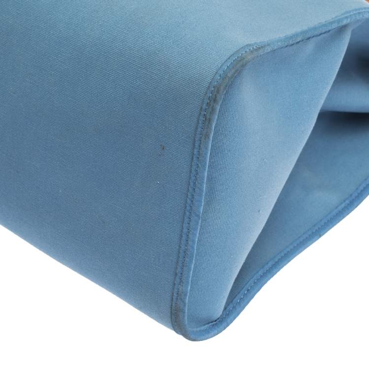 Pre Owned Hermes Natural/Blue Canvas and Leather Herbag Zip 39 Bag