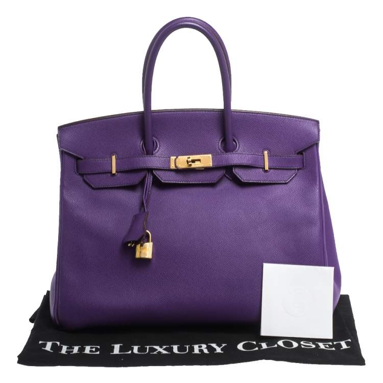 Pre Owned Hermes Crocus Epsom Leather Gold Hardware Birkin 35 Bag
