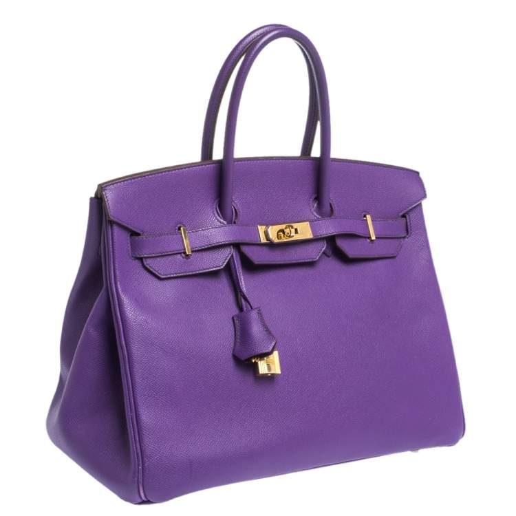 Pre Owned Hermes Crocus Epsom Leather Gold Hardware Birkin 35 Bag