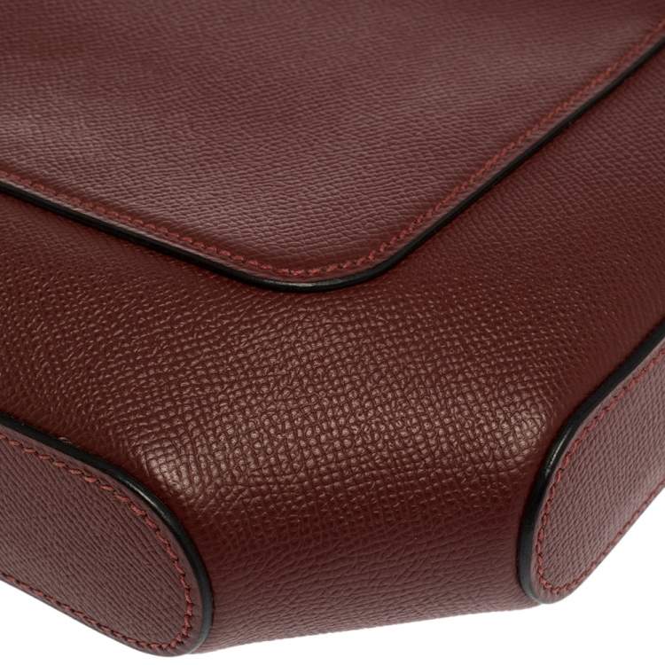 مملوكة مسبقًا Hermes Rouge H Epsom Leather Octogone Clutch