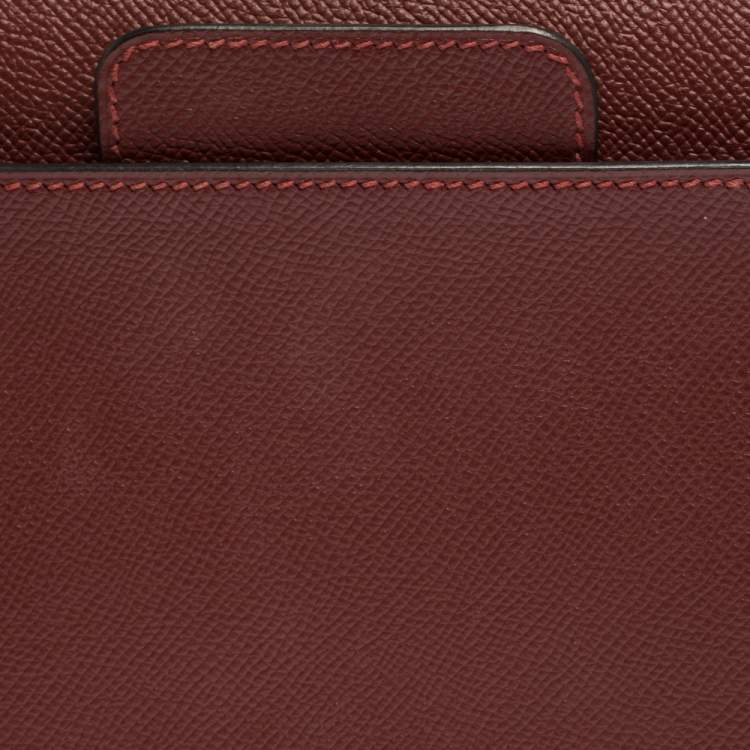 مملوكة مسبقًا Hermes Rouge H Epsom Leather Octogone Clutch