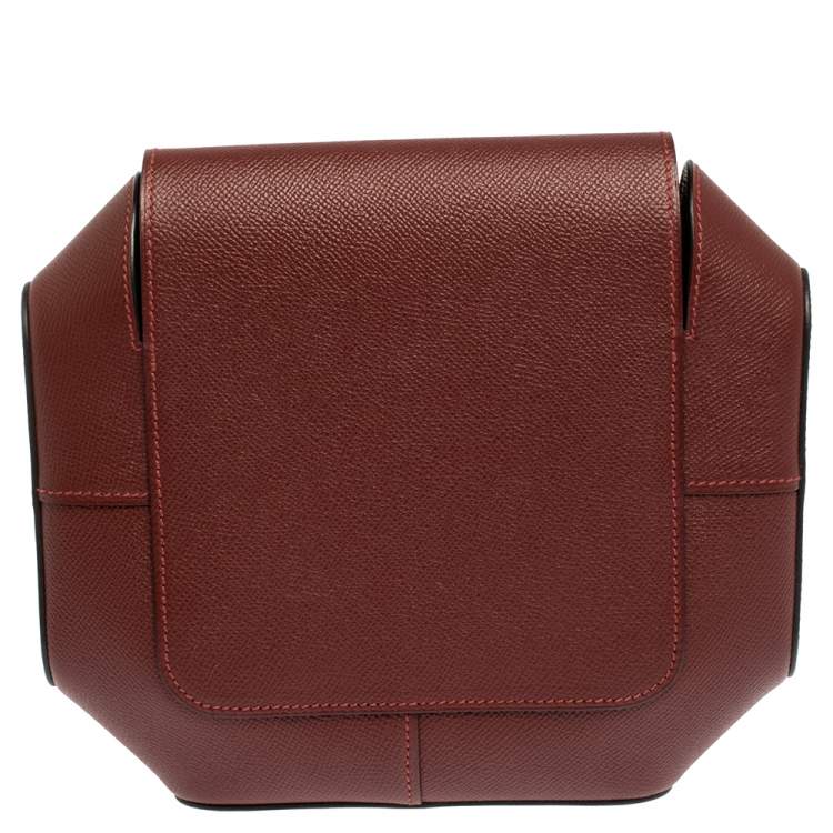 مملوكة مسبقًا Hermes Rouge H Epsom Leather Octogone Clutch