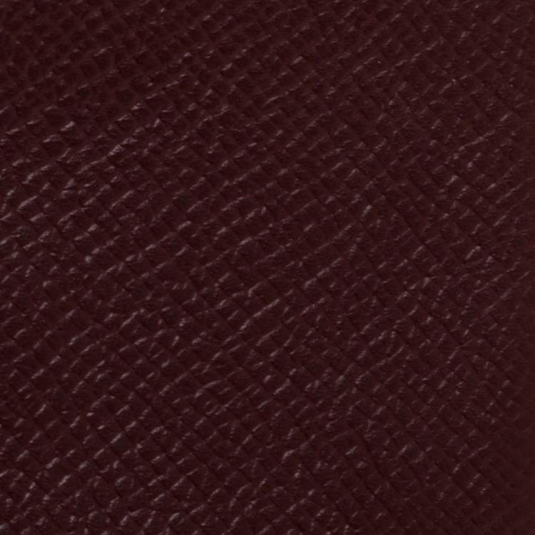 Pre Owned Hermes Burgundy Epsom Leather Calvi Verso Card Holder 