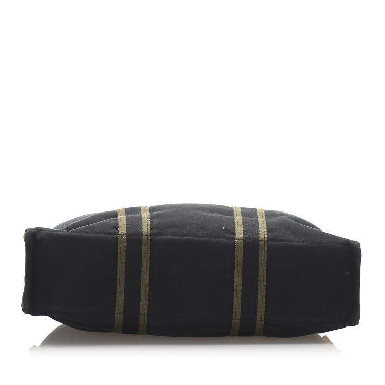 Pre Owned Hermes Black/Brown Canvas Fourre Tout MM Bag