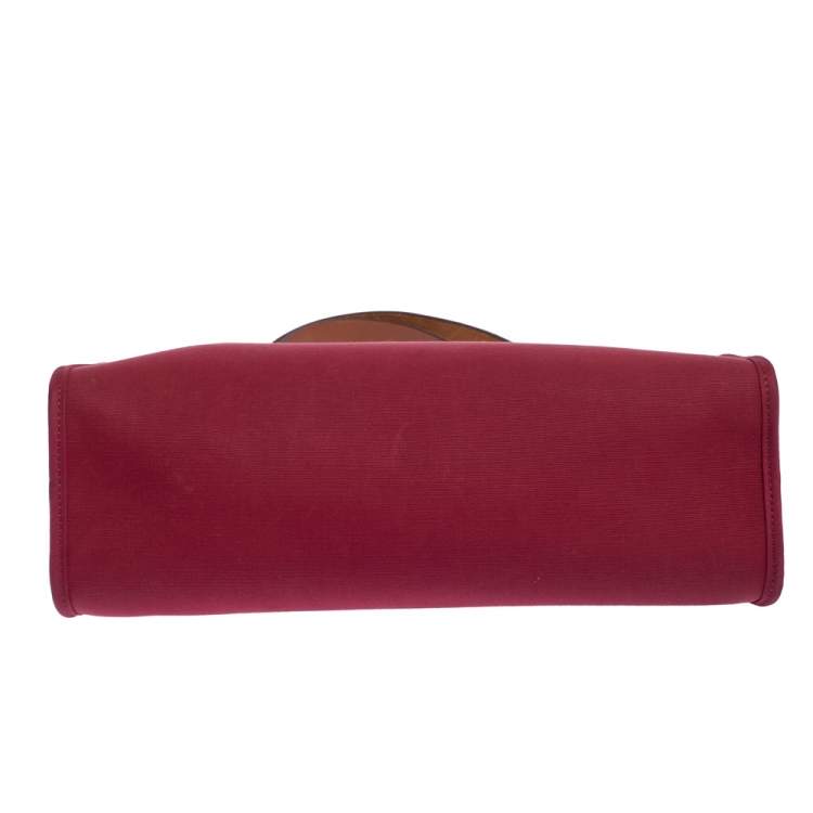 Pre Owned Hermes Red Canvas and Leather Herbag Zip 31 Bag