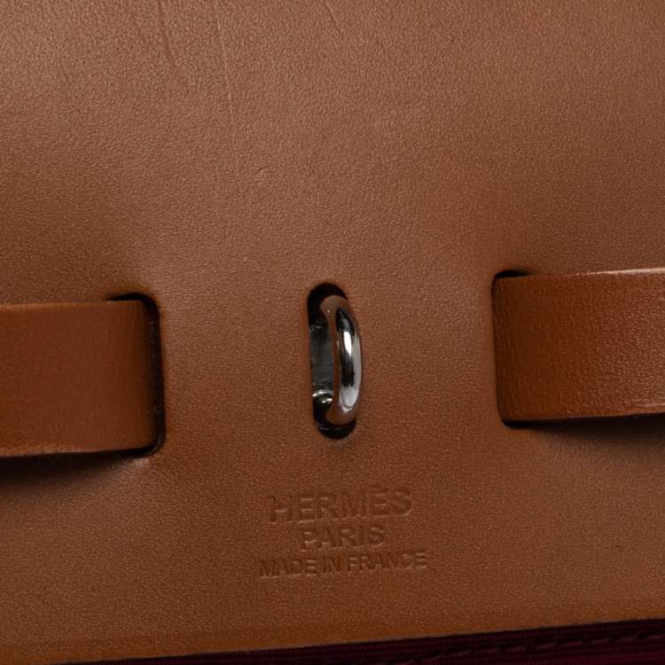 Pre Owned Hermes Red Canvas and Leather Herbag Zip 31 Bag
