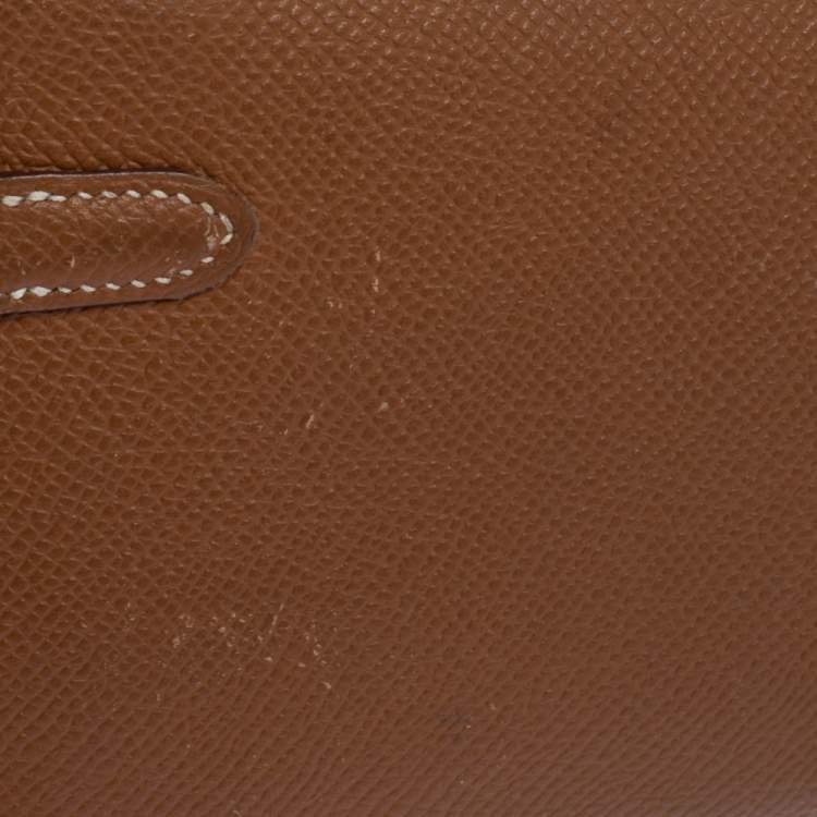 Pre Owned Hermes Cigare Epsom Leather Kelly Wallet 