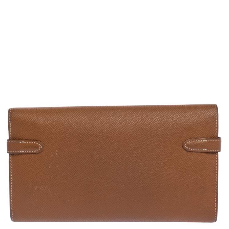 Pre Owned Hermes Cigare Epsom Leather Kelly Wallet 