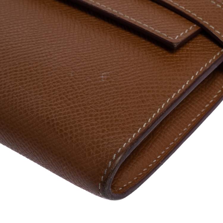 Pre Owned Hermes Cigare Epsom Leather Kelly Wallet 