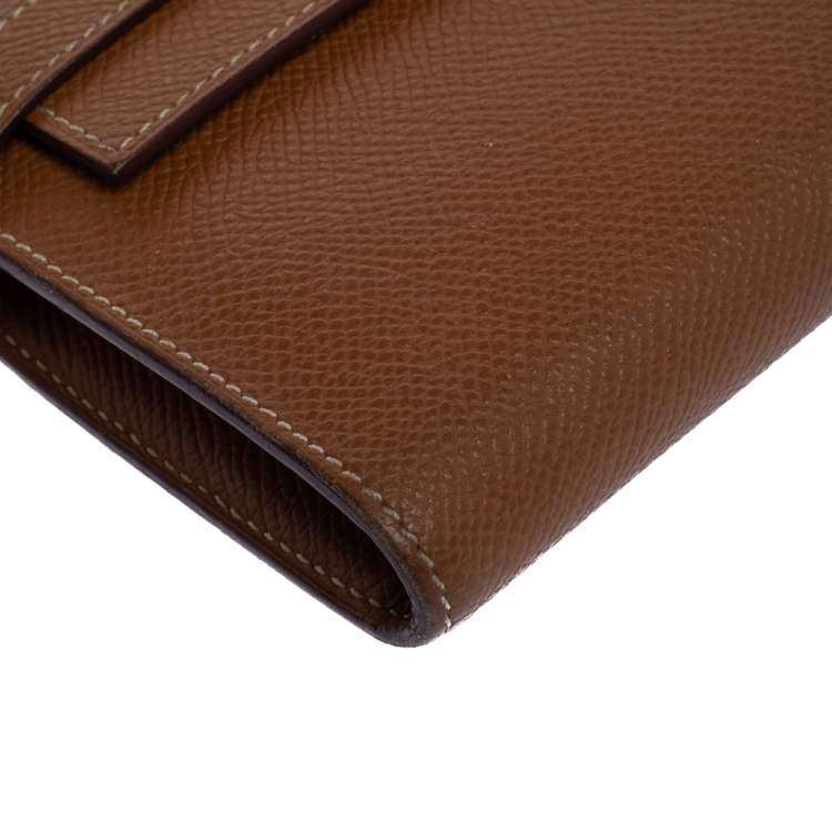 Pre Owned Hermes Cigare Epsom Leather Kelly Wallet 