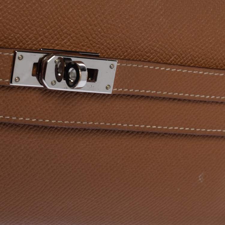 Pre Owned Hermes Cigare Epsom Leather Kelly Wallet 