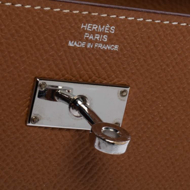 Pre Owned Hermes Cigare Epsom Leather Kelly Wallet 