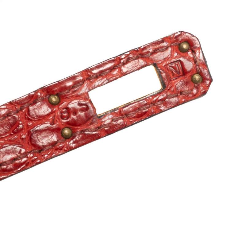 Pre Owned Hermes Bourgogne Matte Alligator Gold Hardware Kelly Pochette