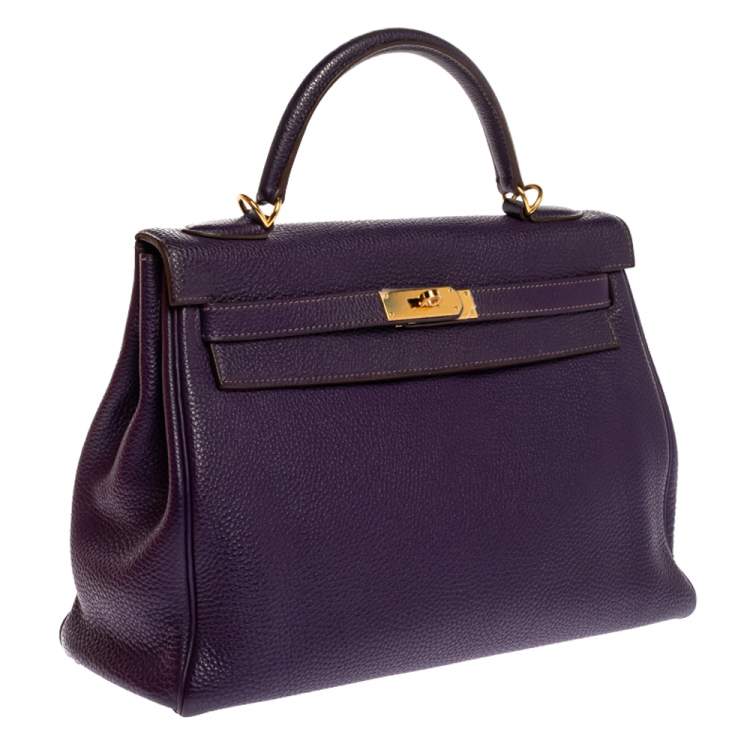Pre Owned Hermes Iris Togo Leather Kelly Retourne 32 Bag