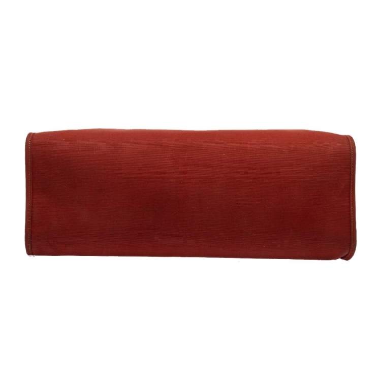 Pre Owned Hermes Rouge H/Cuivre Canvas and Leather Herbag Zip 39 Bag