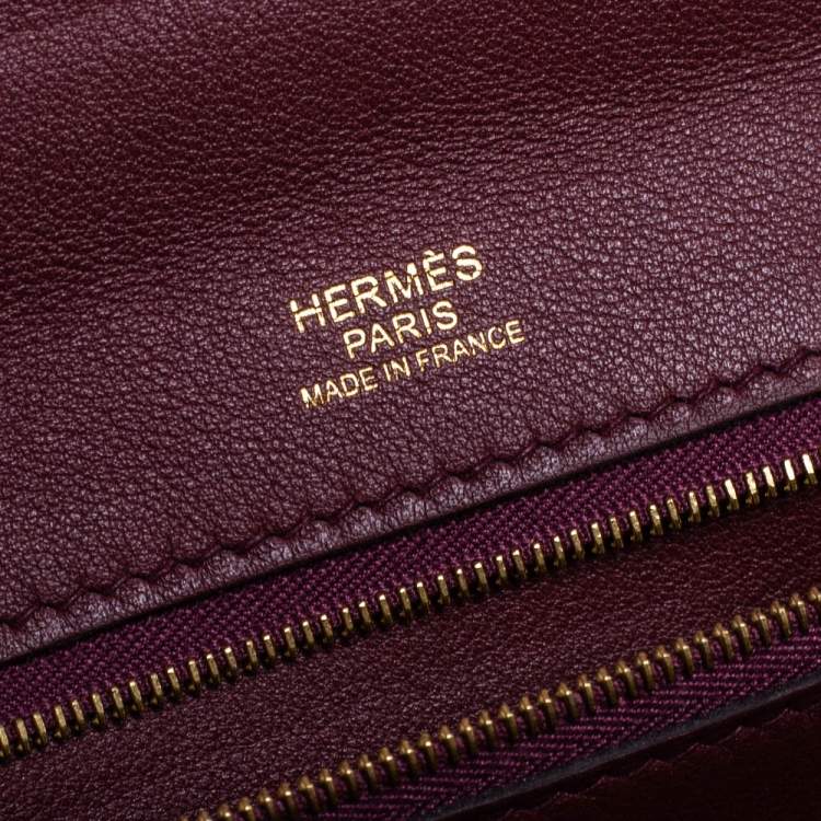 Pre Owned Hermes Bordeaux/Rouge H Togo and Sombrero Gold Hardware 24/24 29 Bag 
