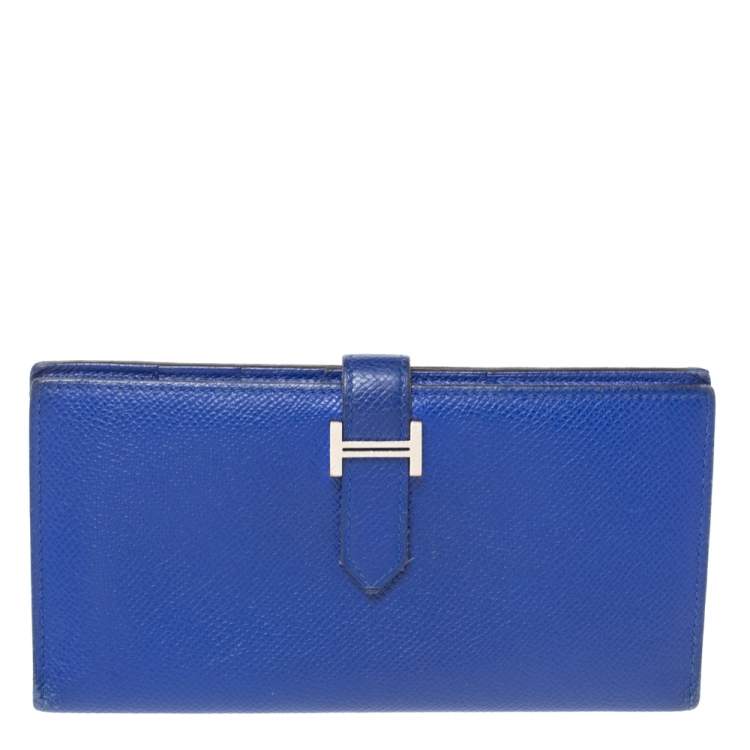 blue hermes wallet