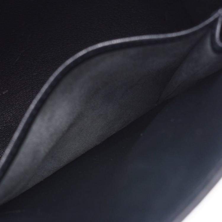 Pre Owned Hermes Navy Blue Leather Kelly Retourne 32 Box Bag