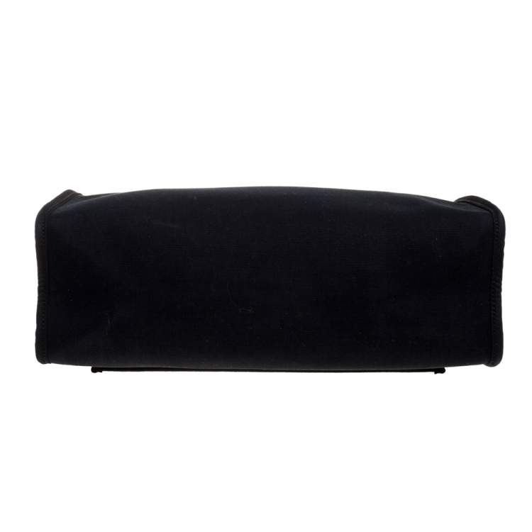 مملوكة مسبقًا Hermes Black/Brown Canvas and Leather Herbag Zip 31 Bag