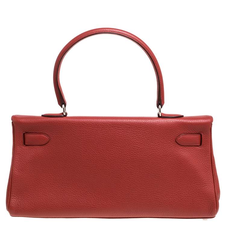 Pre Owned Hermes Sanguine Taurillon Clemence Leather Palladium Hardware Shoulder Kelly 42 Bag