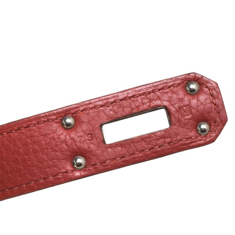 Pre Owned Hermes Sanguine Taurillon Clemence Leather Palladium Hardware Shoulder Kelly 42 Bag