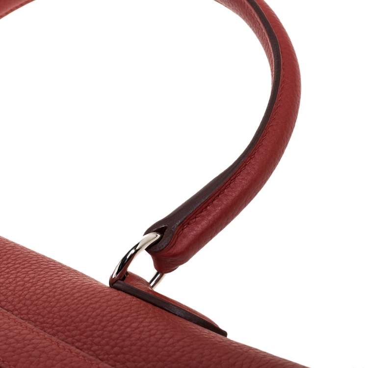 Pre Owned Hermes Sanguine Taurillon Clemence Leather Palladium Hardware Shoulder Kelly 42 Bag