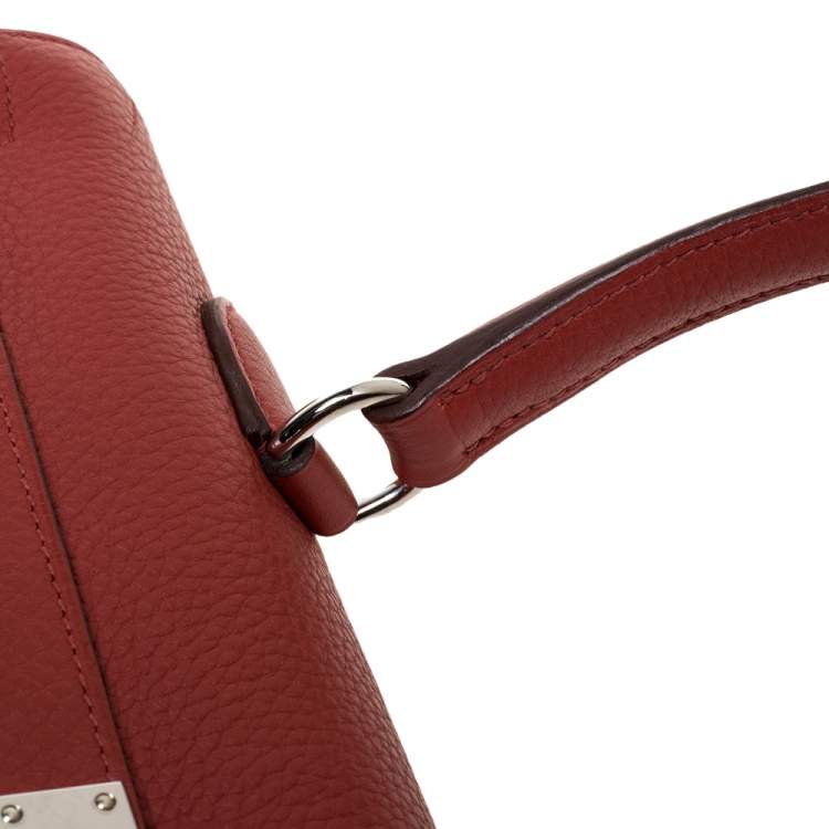 Pre Owned Hermes Sanguine Taurillon Clemence Leather Palladium Hardware Shoulder Kelly 42 Bag