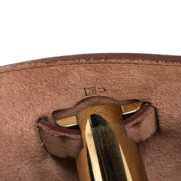 Pre Owned Hermes Chocolate Brown/Beige Toile and Leather Herbag 31 Bag