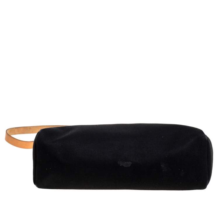 Pre Owned  Hermès Black/Natural Canvas and Leather Herbag Zip 31 Bag