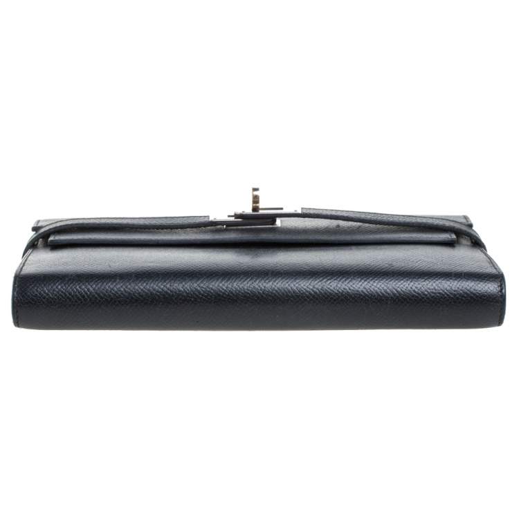 Pre Owned Hermes Black Epsom Leather Kelly Wallet