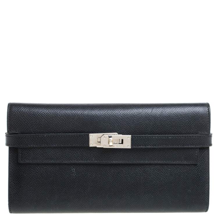 Hermes Black Epsom Leather Kelly Wallet 