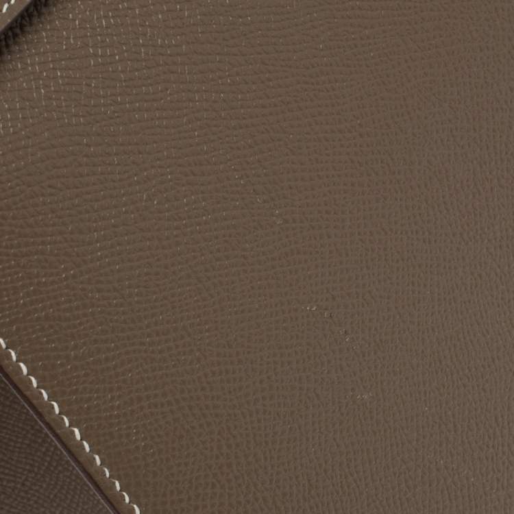 Pre Owned Hermes Etoupe Epsom Leather Palladium Hardware Kelly Sellier 35 Bag