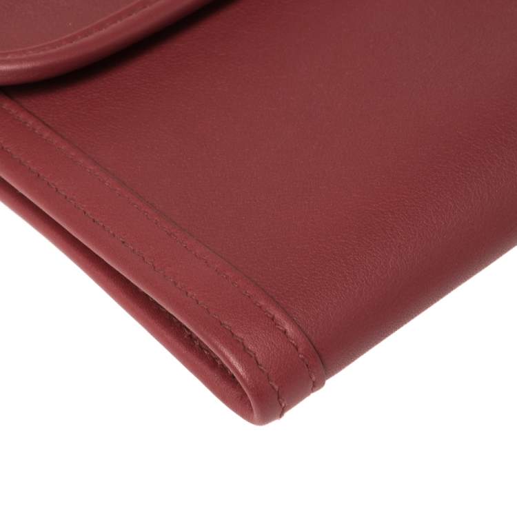 Pre Owned Hermes Rouge Grenat Swift Leather Elan 29 Jige Clutch